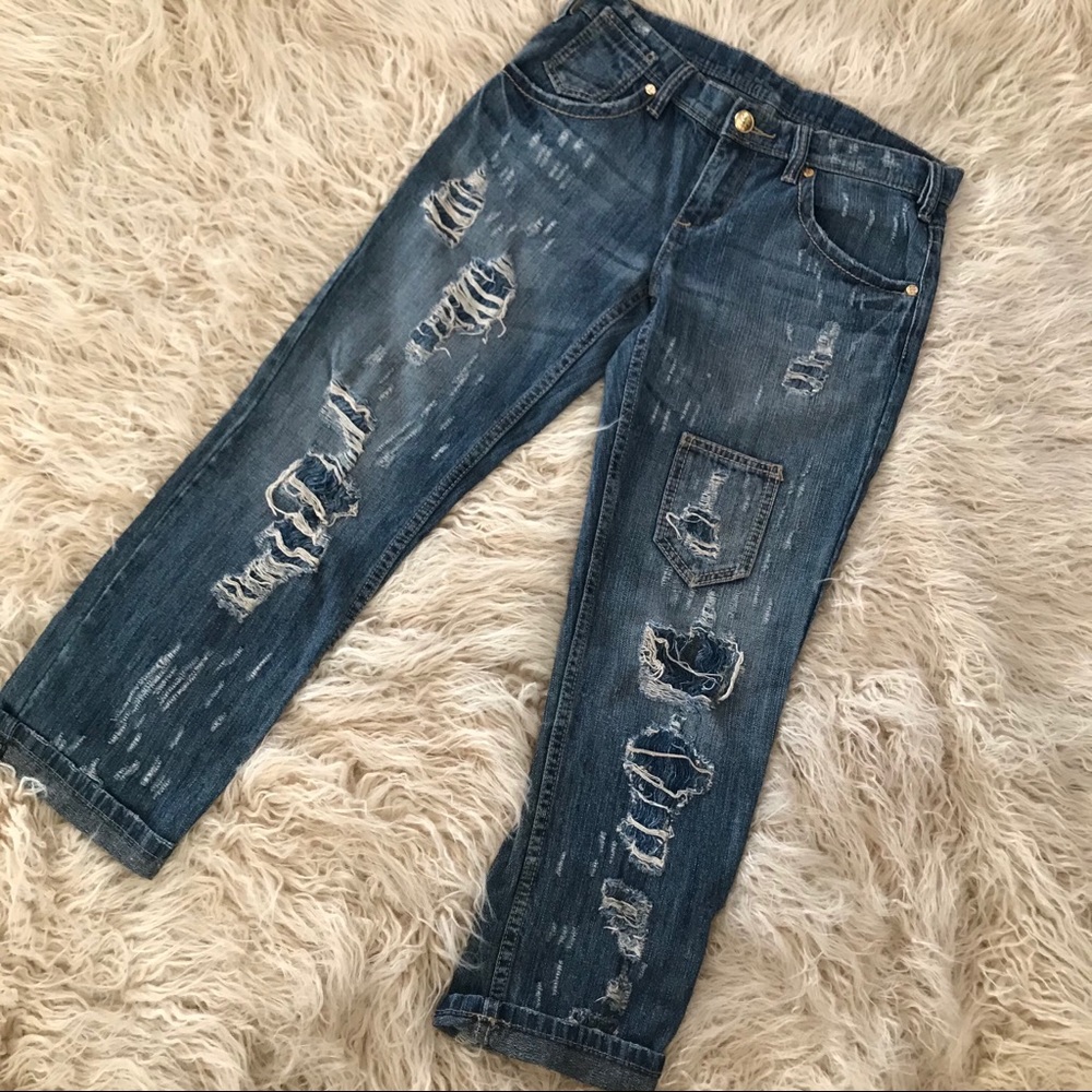 Bcbg distressed denim